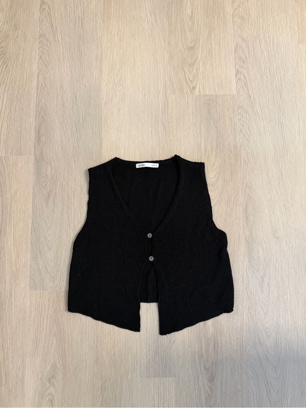 Mango Black Knit Button-Front Tank Vest